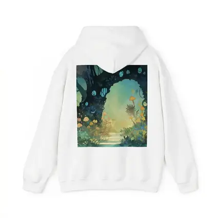 Watercolor Fantasy Forest Mushroom Garden Art