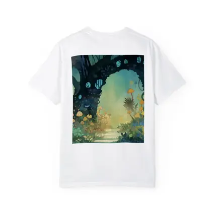 Watercolor Fantasy Forest Mushroom Garden Art
