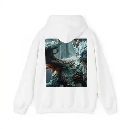 Blue Dragon With Feathers In Misty Forest