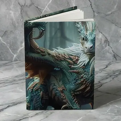 Blue Dragon With Feathers In Misty Forest