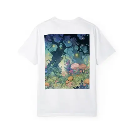 Magical Fantasy Forest Mushrooms Glowing Fireflies
