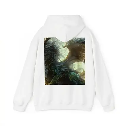 Fantasy Dragon With Feathers Forest Background
