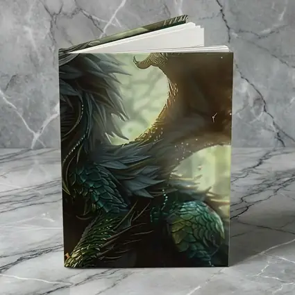 Fantasy Dragon With Feathers Forest Background