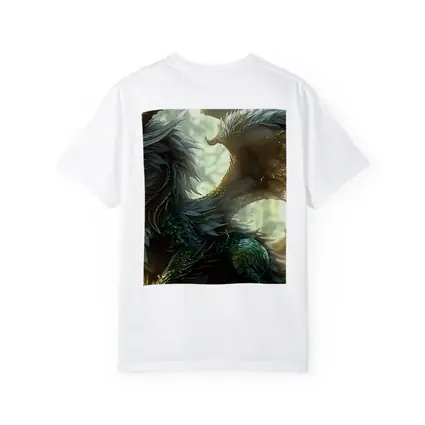 Fantasy Dragon With Feathers Forest Background