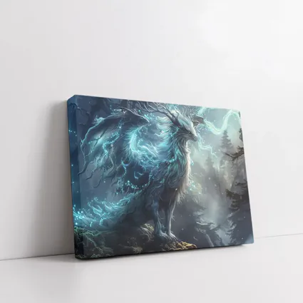 Glowing Fantasy Beast Misty Forest Art