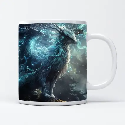 Glowing Fantasy Beast Misty Forest Art