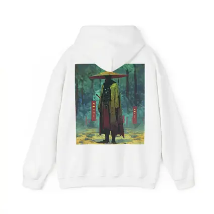 Samurai Warrior Standing in Misty Forest