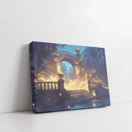 Fantasy Garden Archway Glowing Night Forest