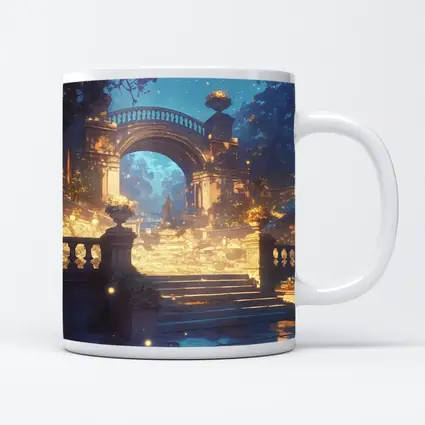Fantasy Garden Archway Glowing Night Forest