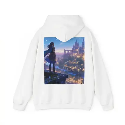 Anime Knight Overlooking Fantasy Castle City