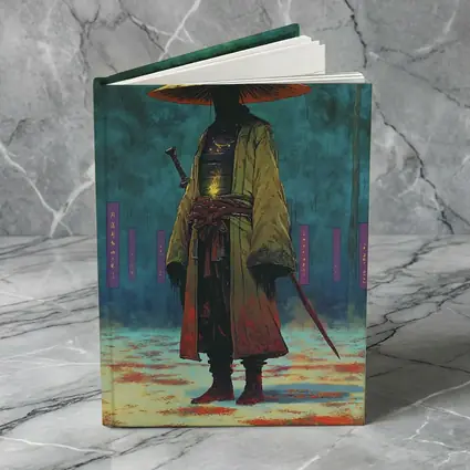Lone Samurai Standing In Misty Forest