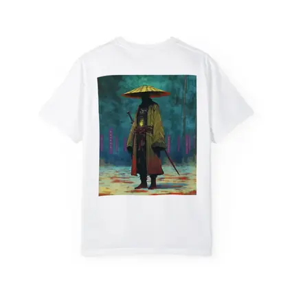 Lone Samurai Standing In Misty Forest