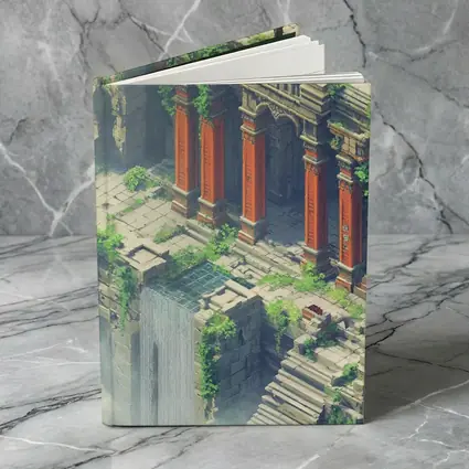 Ancient Fantasy Temple Ruins With Dragon