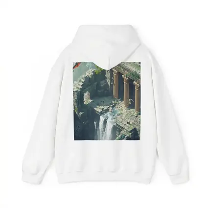 Fantasy Dragon Ancient Ruins Waterfall Scene