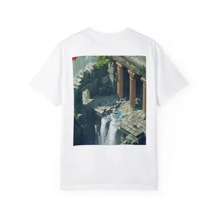 Fantasy Dragon Ancient Ruins Waterfall Scene