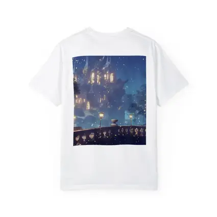 Fantasy Castle Night Glowing Fireflies Forest