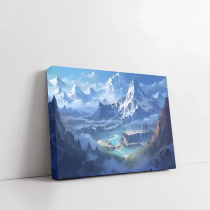 Fantasy Mountain Valley Waterfall Digital Art