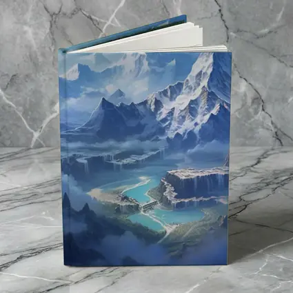 Fantasy Mountain Valley Waterfall Digital Art