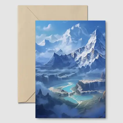 Fantasy Mountain Valley Waterfall Digital Art
