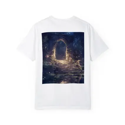 Fantasy Stone Arch Gate Glowing Night Forest