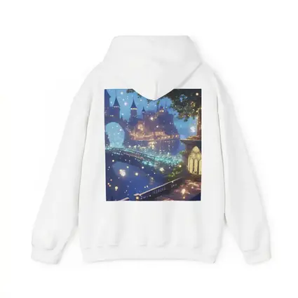 Fantasy Castle City Glowing Night Bridge