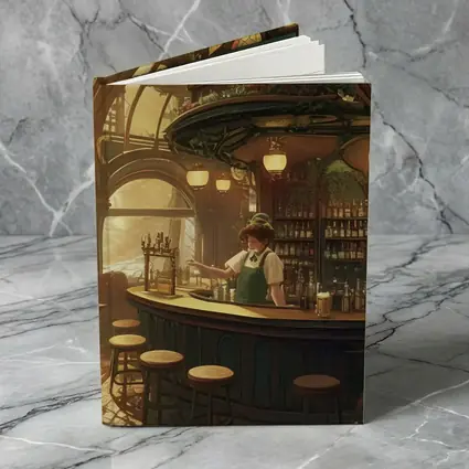 Anime Bar Interior Steampunk Cozy Scene