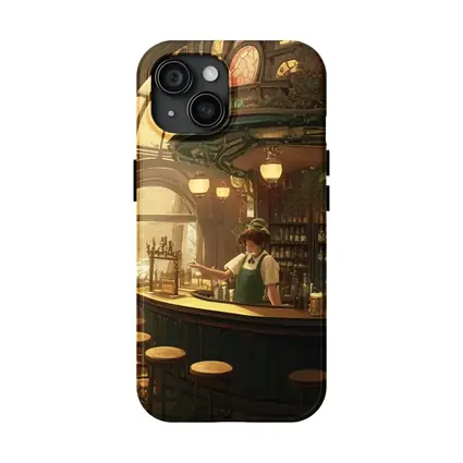 Anime Bar Interior Steampunk Cozy Scene