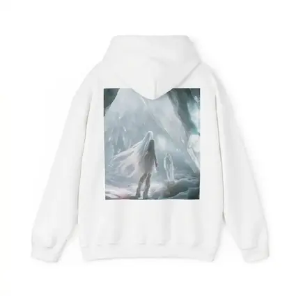 White Crystal Cave Fantasy Girl Art