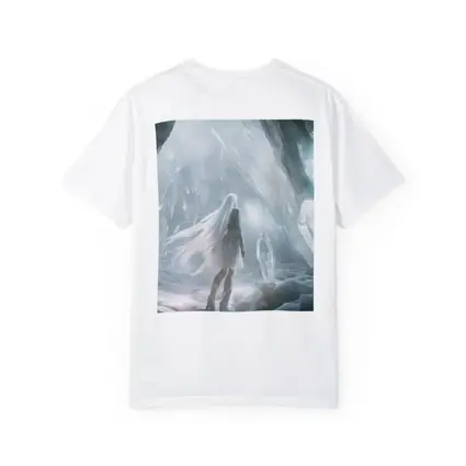 White Crystal Cave Fantasy Girl Art