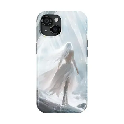 White Dress Woman Crystal Cave Fantasy Art