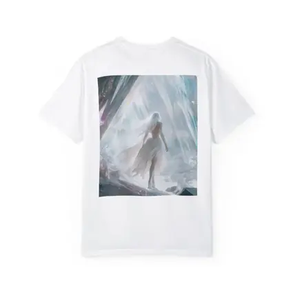 White Dress Woman Crystal Cave Fantasy Art