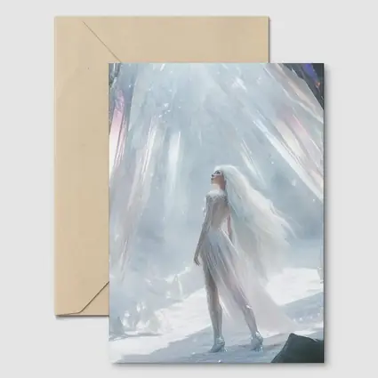 Ice Queen Fantasy Woman Crystal Cave Art