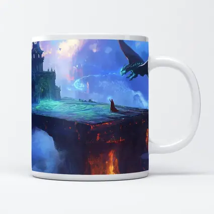 Dragon Wizard Floating Castle Fantasy Art