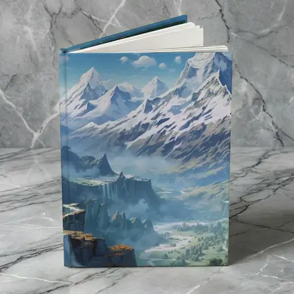 Anime Mountain Valley Waterfall Landscape Art