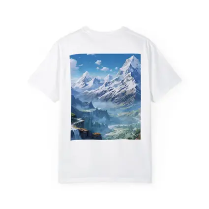 Anime Mountain Valley Waterfall Landscape Art