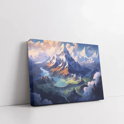 Fantasy Mountain Valley Aerial Digital Art