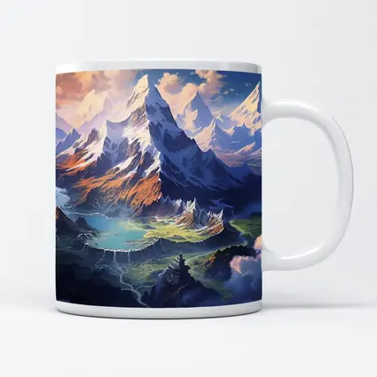 Fantasy Mountain Valley Aerial Digital Art