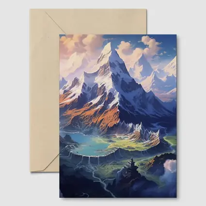 Fantasy Mountain Valley Aerial Digital Art