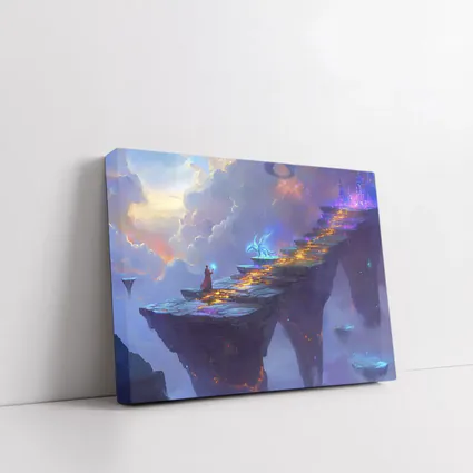 Fantasy Wizard Dragon Sky Bridge Art