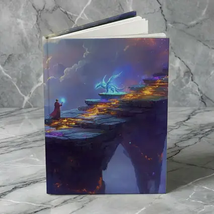 Fantasy Wizard Dragon Sky Bridge Art