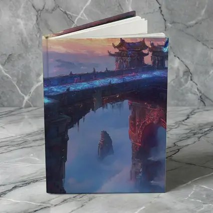 Dragon Flying Over Ancient Sky Fortress