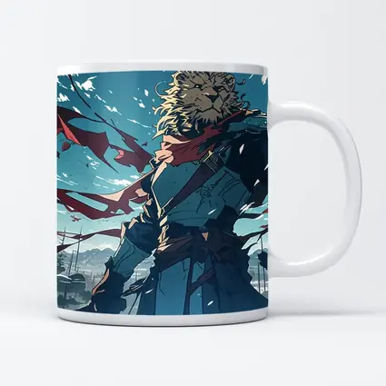 Lion Warrior Anime Art Snowy Battle Scene