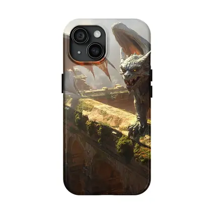 Gargoyles Perched On Ancient City Wall
