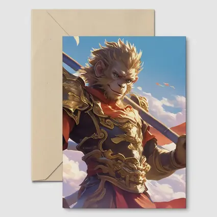 Sun Wukong Monkey King Golden Armor Sky