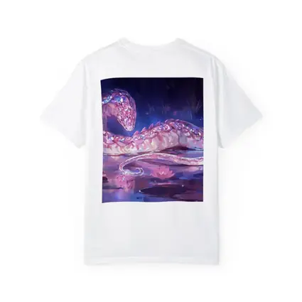 Crystal Snake Resting on Lotus Pond