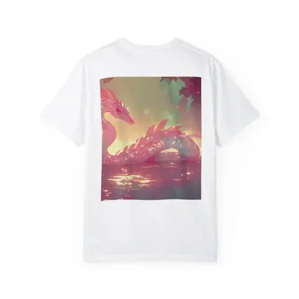 Pink Crystal Dragon Resting In Enchanted Water