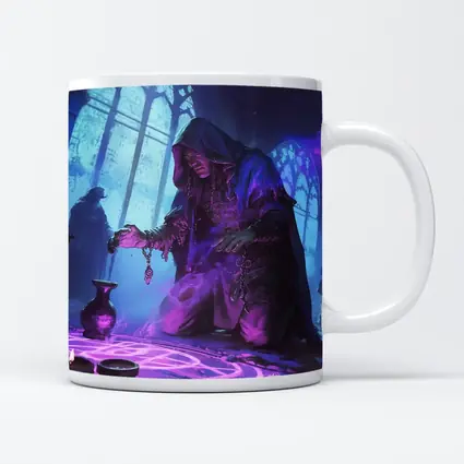 Dark Sorcerer Casting Magic Ritual Fantasy Art