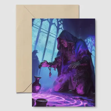 Dark Sorcerer Casting Magic Ritual Fantasy Art