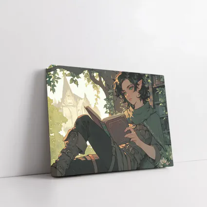 Elf Reading Book Fantasy Forest Anime Art