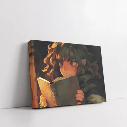 Elf Child Reading Book Dark Fantasy Art
